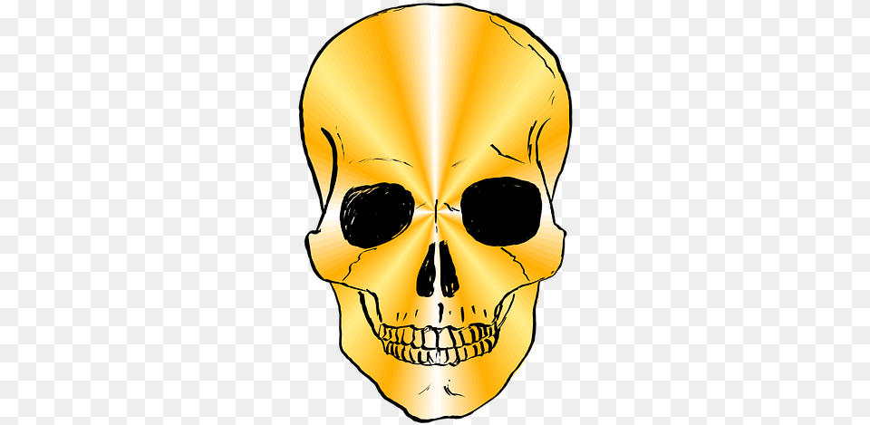 Skull Gold Golden Caveira De Ouro, Adult, Male, Man, Person Free Png