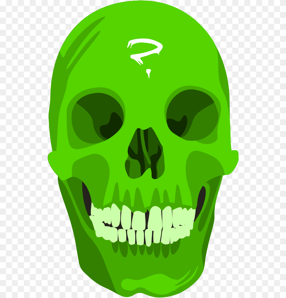 Skull Green Halloween Death Symbol Horror Green Skull, Head, Person, Ammunition, Grenade Free Png Download