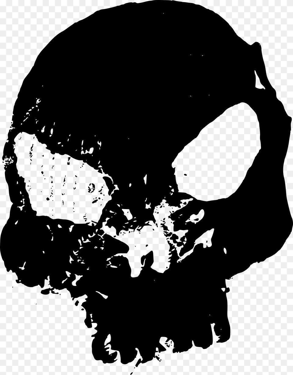 Skull Grunge, Gray Png Image