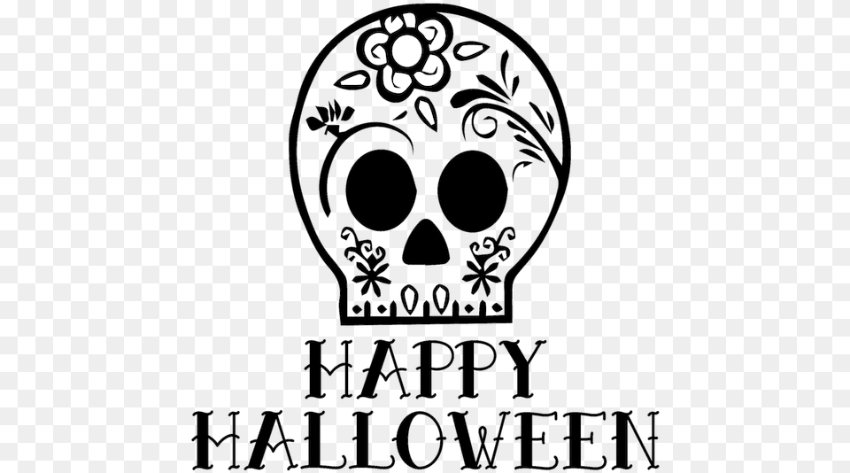 Skull Happy Halloween Stamp Happy Halloween, Art, Blackboard Free Png Download