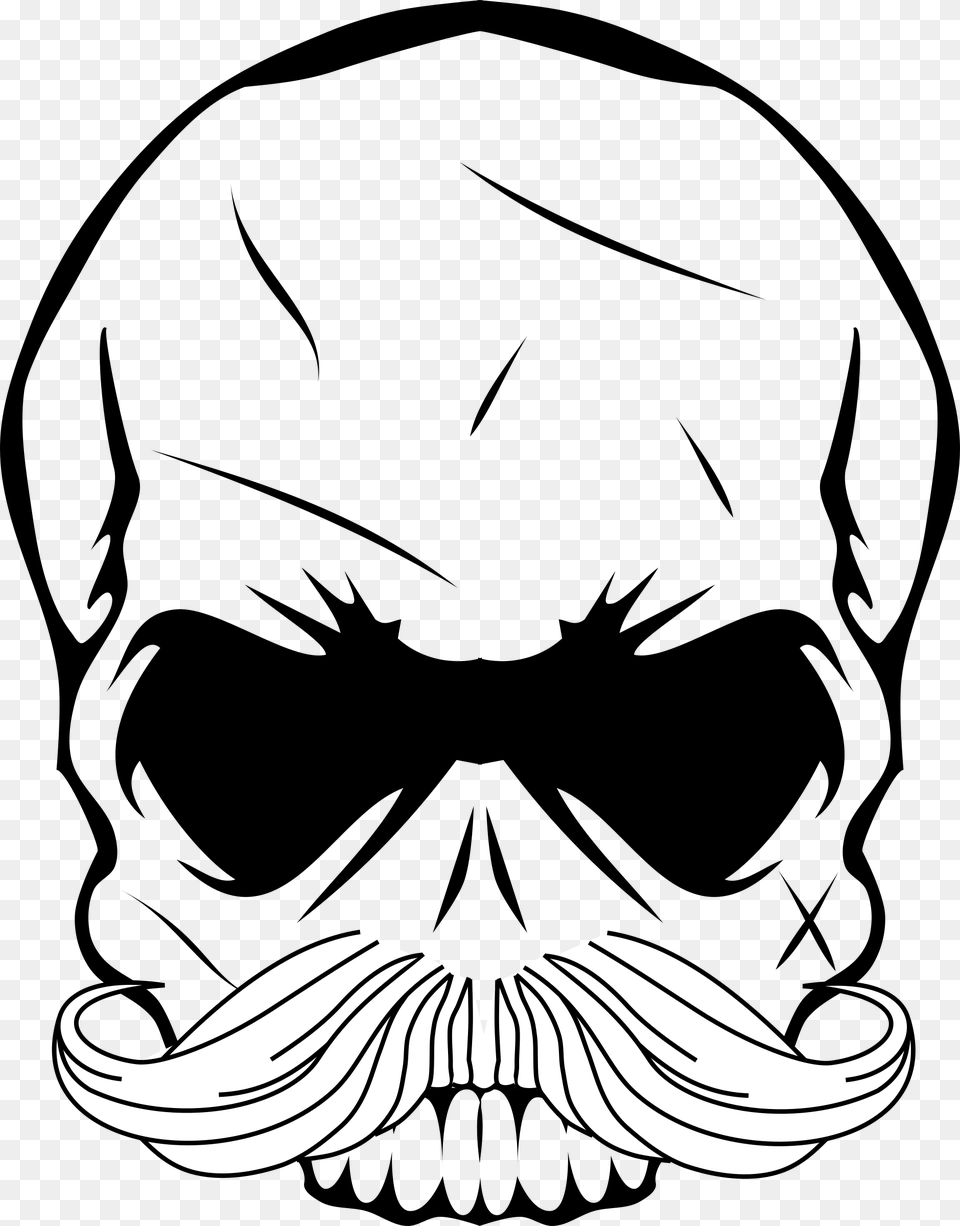 Skull Head, Face, Mustache, Person Png