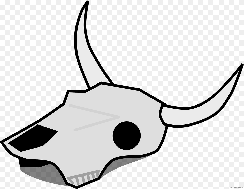 Skull Head Encode Clipart To Base Animal Skull Cartoon, Stencil, Cattle, Livestock, Longhorn Free Transparent Png