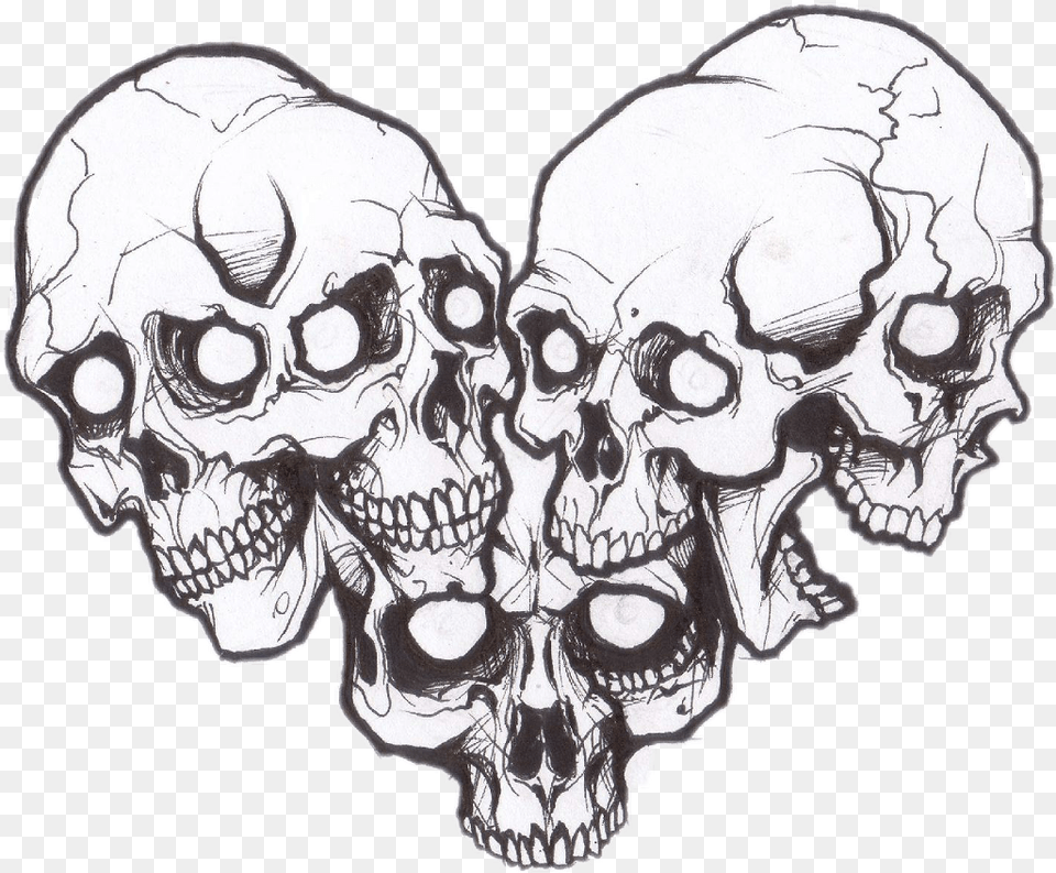Skull Heart Heart Made Of Skulls Highresolution Skull Made Of Skulls, Art, Drawing, Person, Face Free Transparent Png