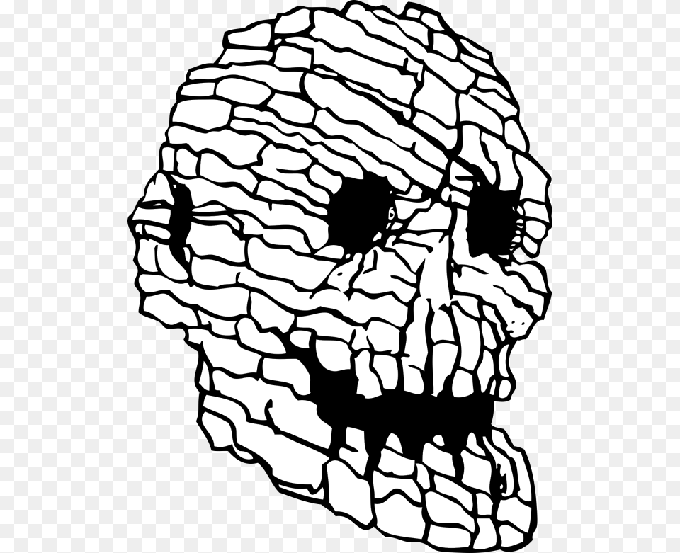 Skull Human Rock Rock Music Black And White Art, Stencil Free Transparent Png