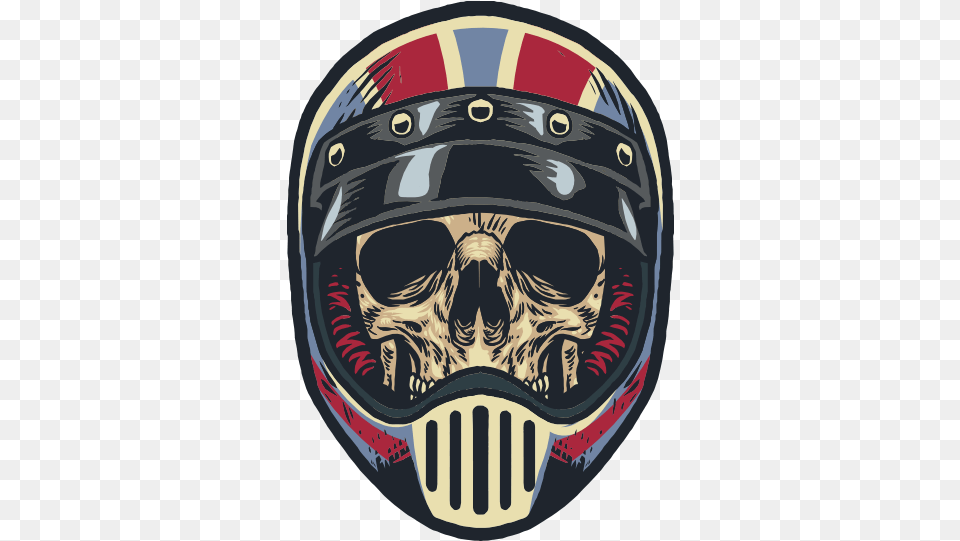 Skull In American Helmet And Visor Sticker Scary, Crash Helmet, Clothing, Hardhat Png Image