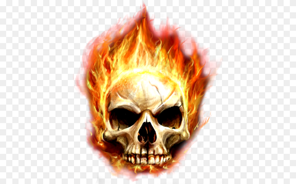 Skull In Fire Psd Official Psds Flaming Skull, Bonfire, Flame Png Image