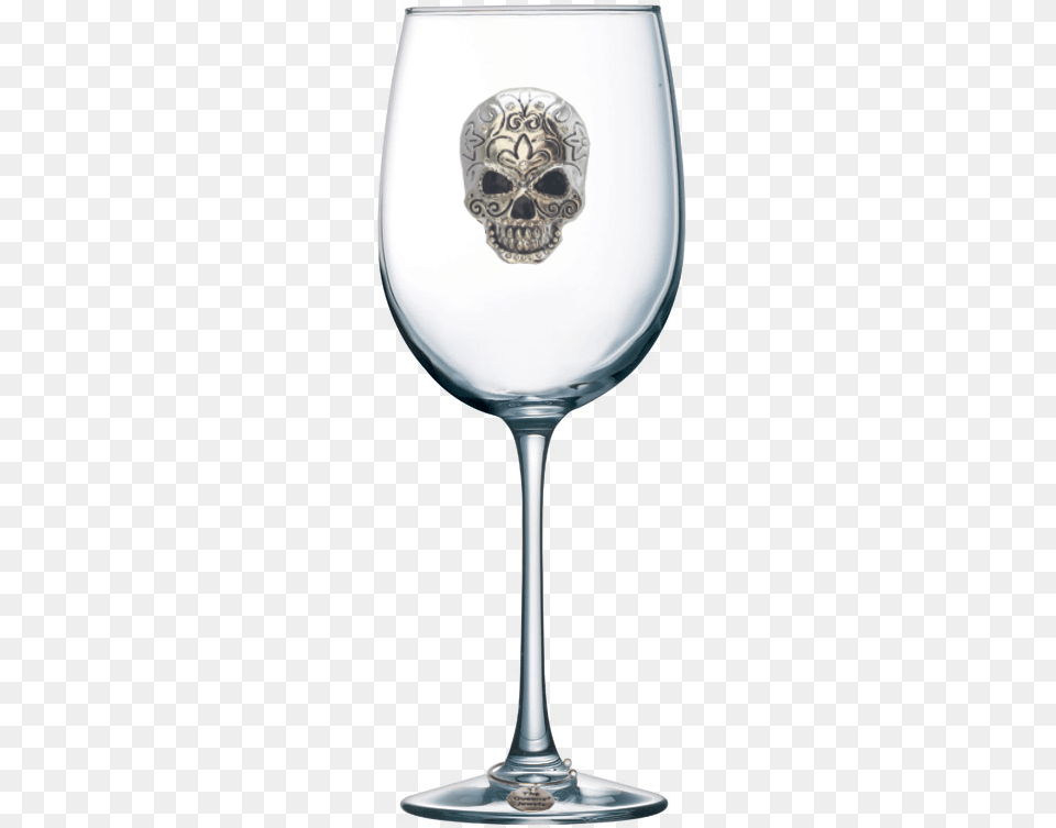 Skull Jeweled Stemmed Wine Glass Funny Wine Glasses, Alcohol, Beverage, Goblet, Liquor Free Png