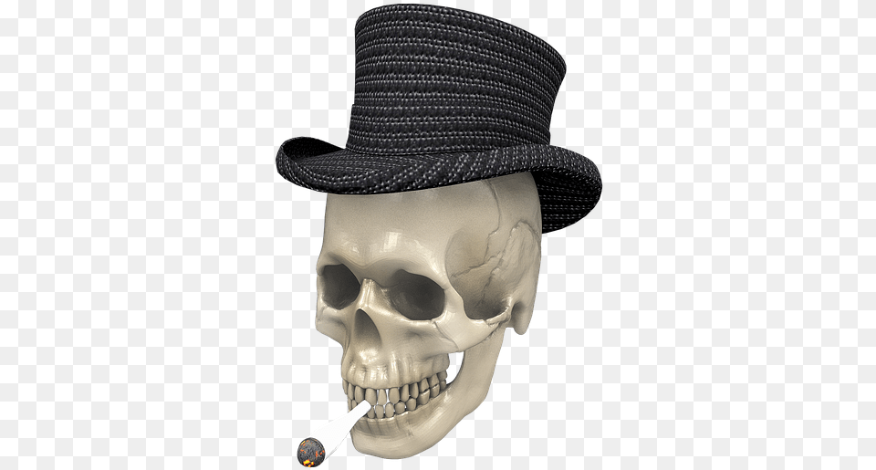 Skull Joint Hat Stoner Drugs Smoke Pot Bag Skull, Clothing, Sun Hat, Adult, Person Free Png