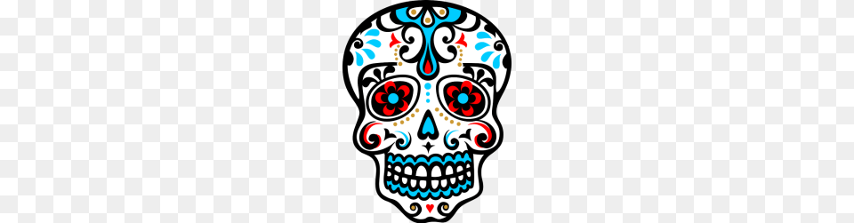Skull Mex Flowers Patterns Skulls Mexican, Sticker, Art, Stencil, Baby Free Png Download