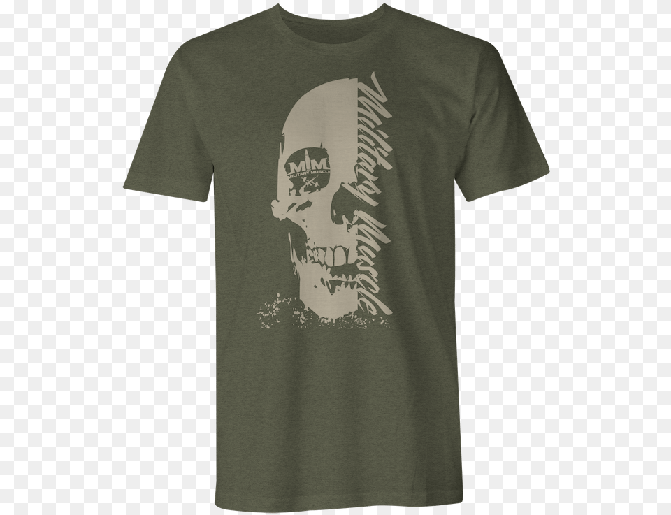 Skull Mm Logo Od Green Crew Daily Mash T Shirts, Clothing, T-shirt, Shirt Png Image
