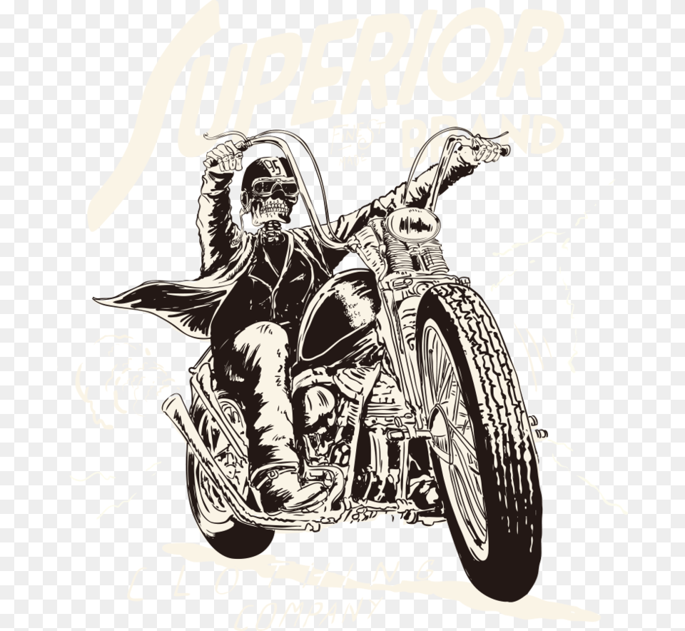 Skull Motorcycle Vector, Advertisement, Vehicle, Transportation, Poster Free Png Download