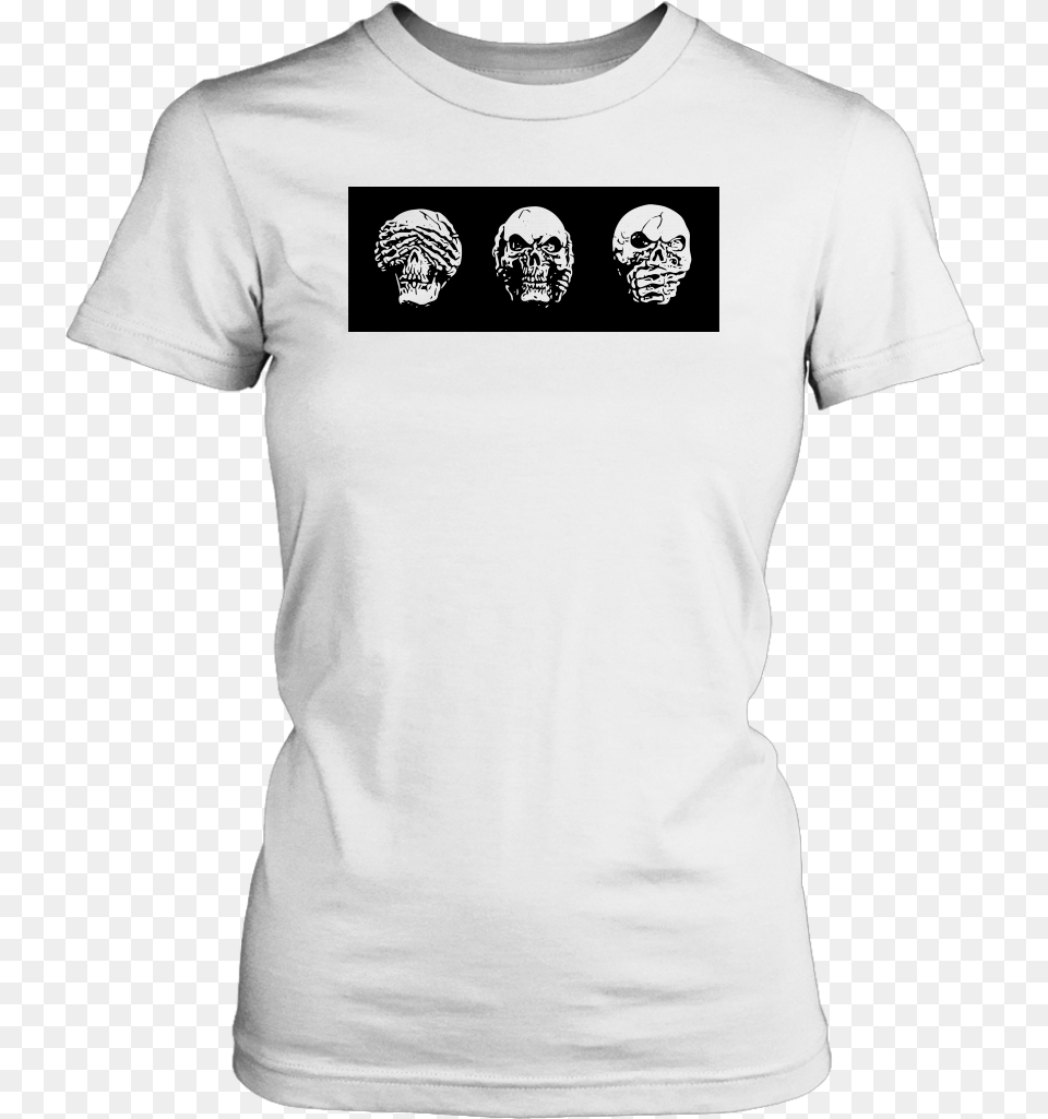 Skull No Evil Tee Crest, Clothing, T-shirt, Adult, Male Png