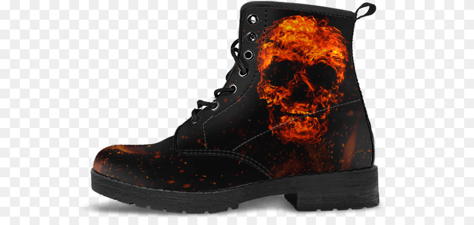 Skull Obsession Flaming Skull Boots Moon39s Knows Boots, Boot, Clothing, Footwear Png Image