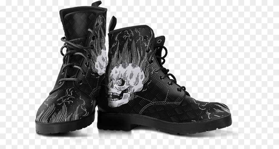 Skull Obsession White Flaming Skull Sun Amp Moon Boots, Clothing, Footwear, Shoe, Sneaker Png