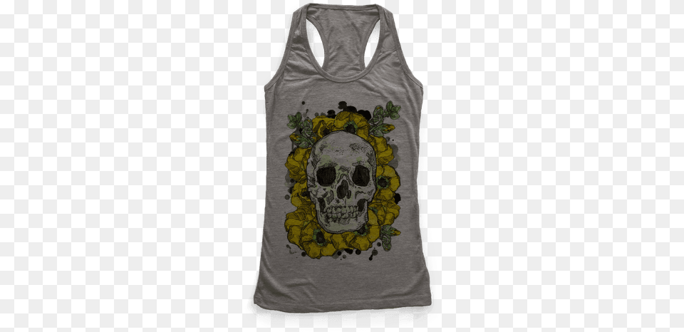 Skull On A Bed Of Poppies Racerback Tank Top Cute But Grumpy Baby Onesie Racerback Tank Top Top, Clothing, Tank Top Free Png