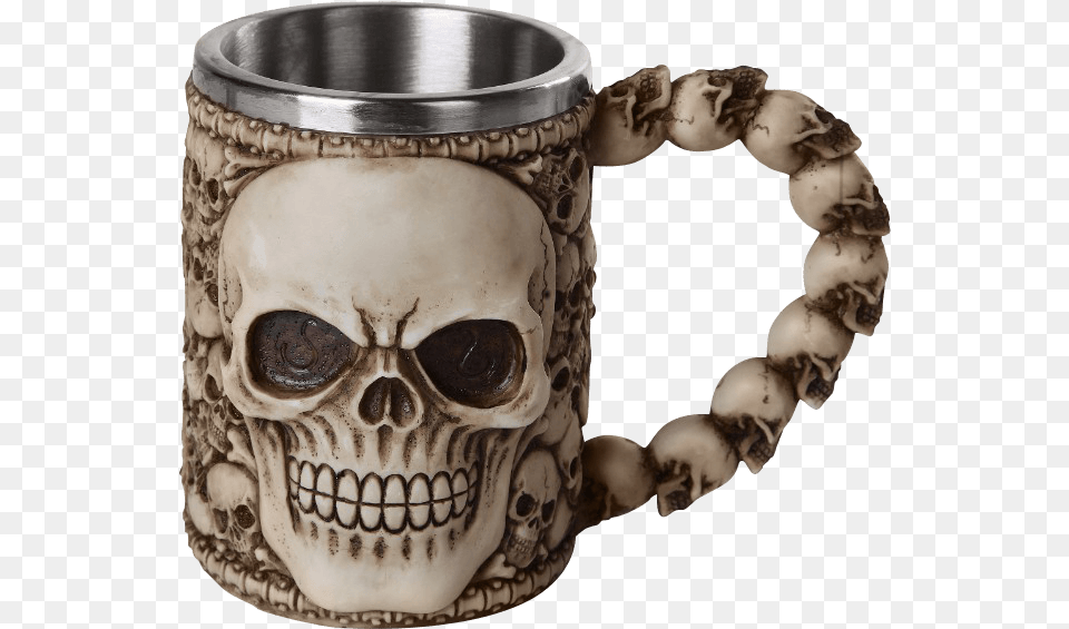 Skull Ossuary Mug Skull, Cup, Stein, Baby, Person Png Image