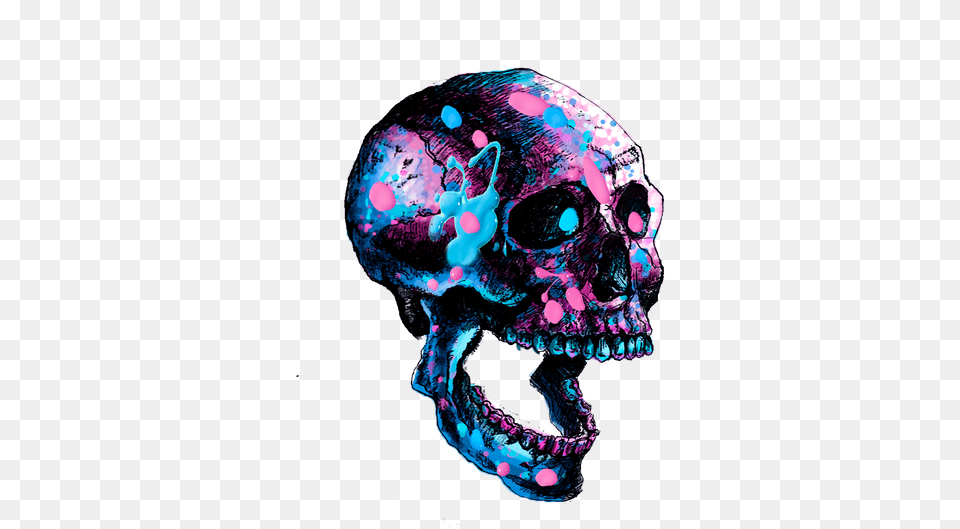 Skull Painting Skull, Purple Free Png Download