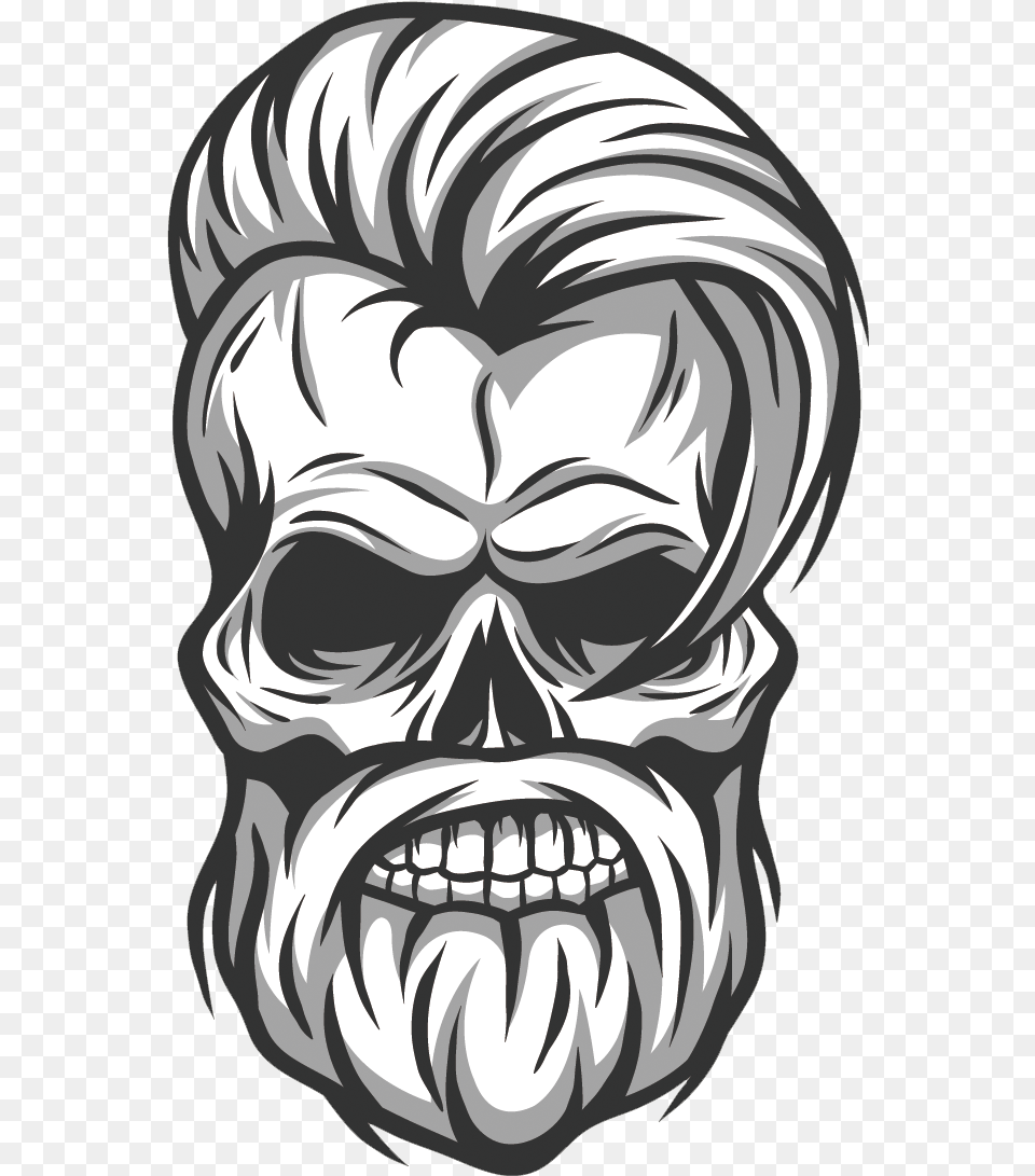Skull Photography Illustration Hair Vector Hipster Skull Hipster, Art, Stencil, Drawing, Person Free Png Download