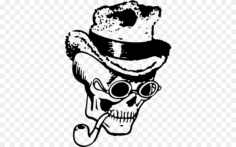 Skull Pipe Funny Skull, Gray Png