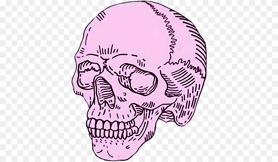 Skull Purple Outline Transparentbackground Freetoedit Aesthetic Skull, Head, Person, Art, Ball Free Transparent Png