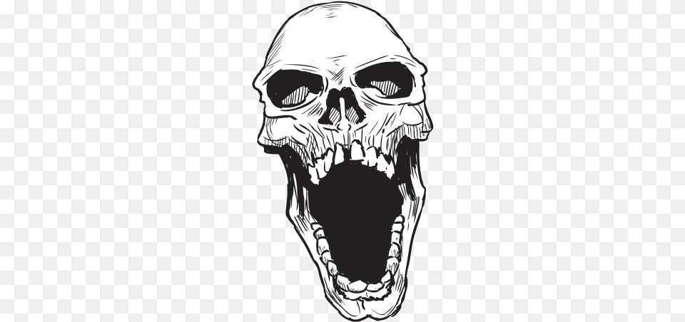 Skull Scream, Person, Stencil, Art, Drawing Free Png Download