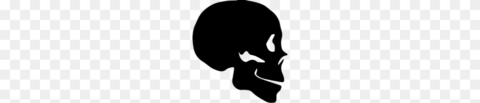 Skull Silhouette, Gray Free Png