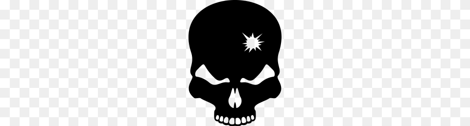 Skull Silhouette, Gray Free Png