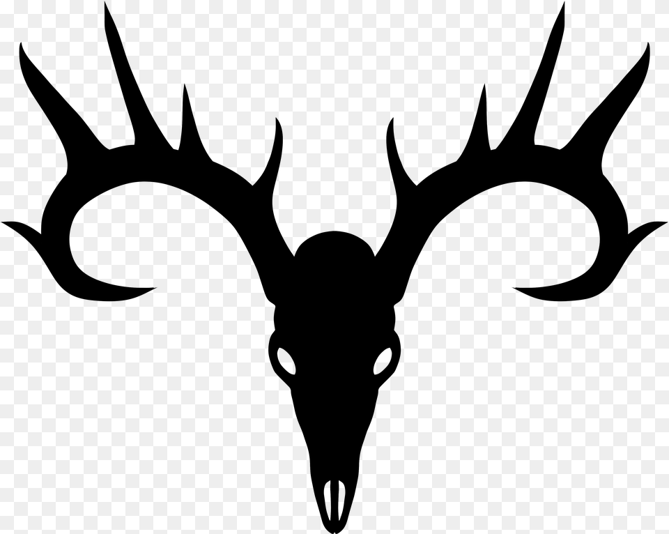 Skull Silhouette Deer Head, Gray Png Image