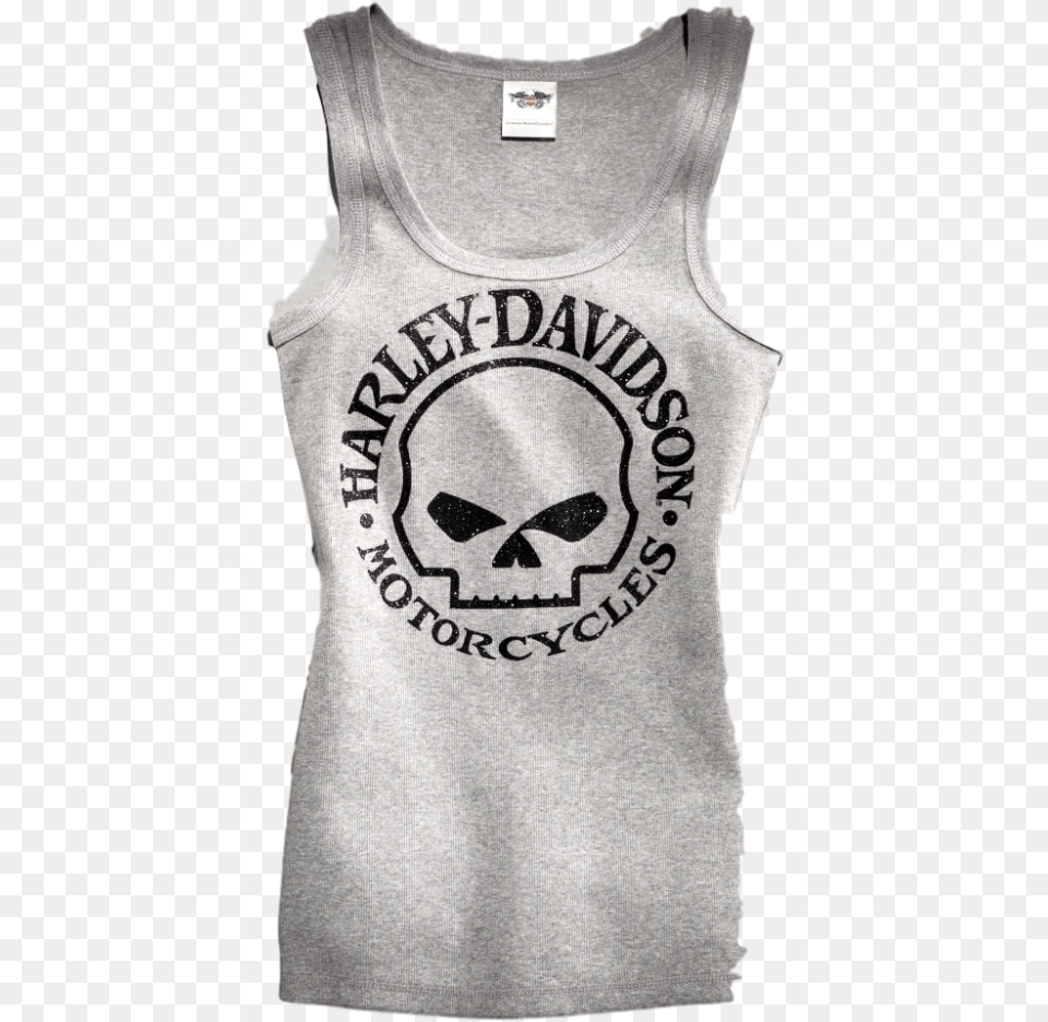 Skull Silhouette Harley Davidson Skull Vippng Harley Davidson Willie G Skull Logo, Clothing, Tank Top, Shirt Free Png