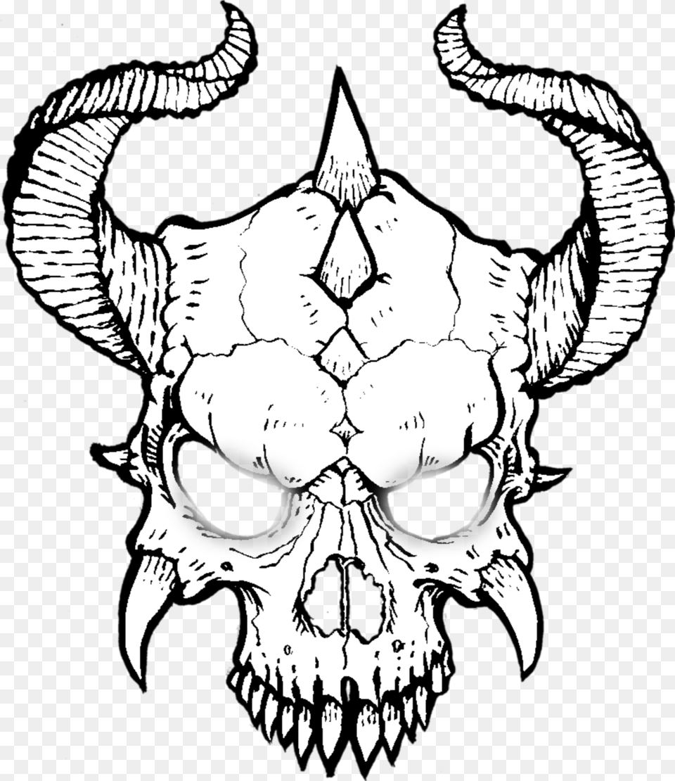 Skull Skulls Devil Demon Mask Evil Demon Skull With Horns, Baby, Person, Emblem, Symbol Free Png