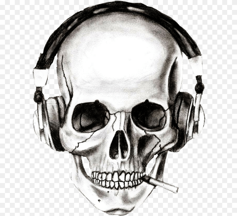 Skull Smoke Headphones Music Dj, Baby, Person, Head, Face Png Image