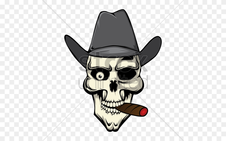 Skull Smoking Cigar, Clothing, Hat, Person, Head Free Png