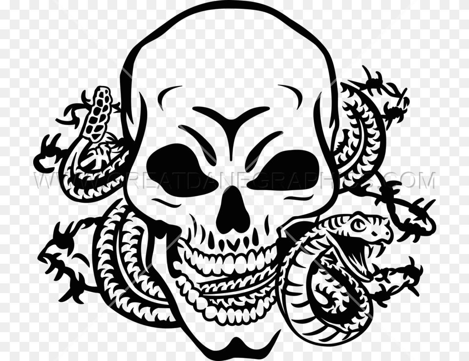 Skull Snake Drawing At Getdrawings Skull With Snakes Transparent, Pattern, Machine, Wheel, Art Free Png Download