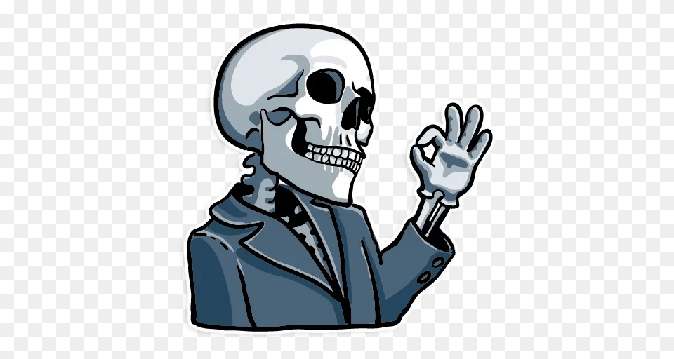 Skull Sticker Transparent, Person, Face, Head Png Image