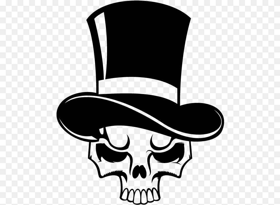 Skull Tophat Colouring Pages Skull Top Hat, Gray Png Image