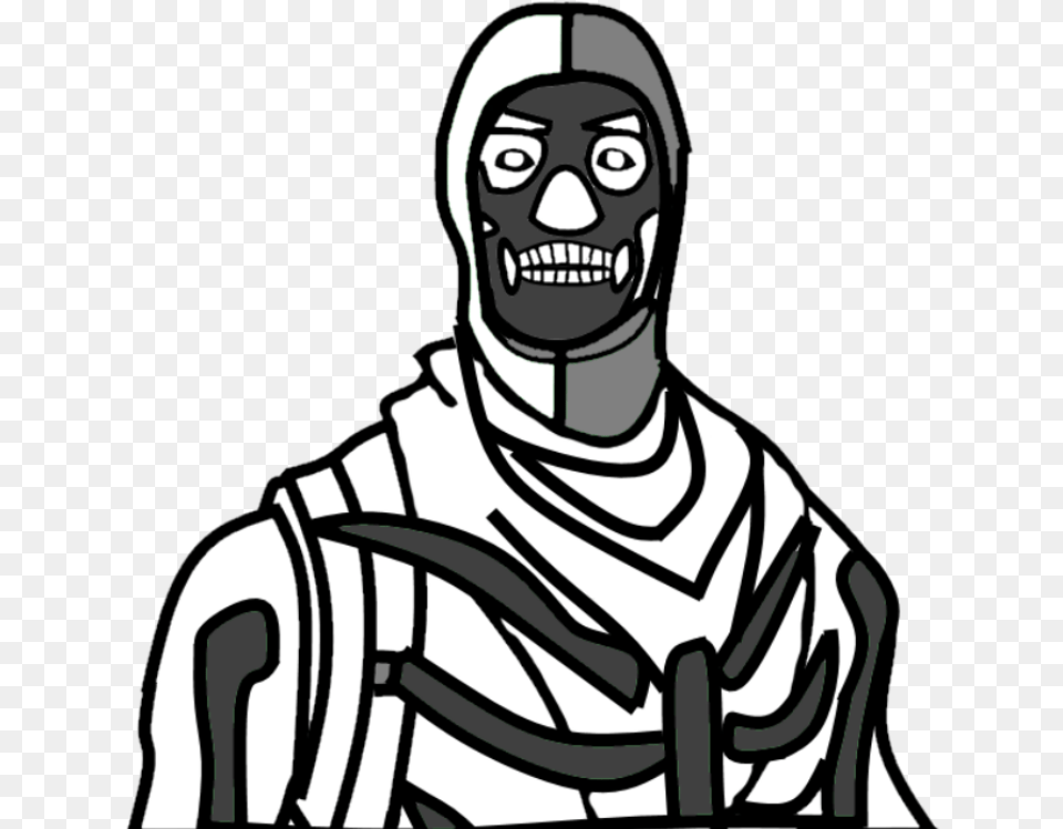 Skull Trooper Face Drawing Clipart Download Skull Trooper Drawing Easy, Adult, Male, Man, Person Png