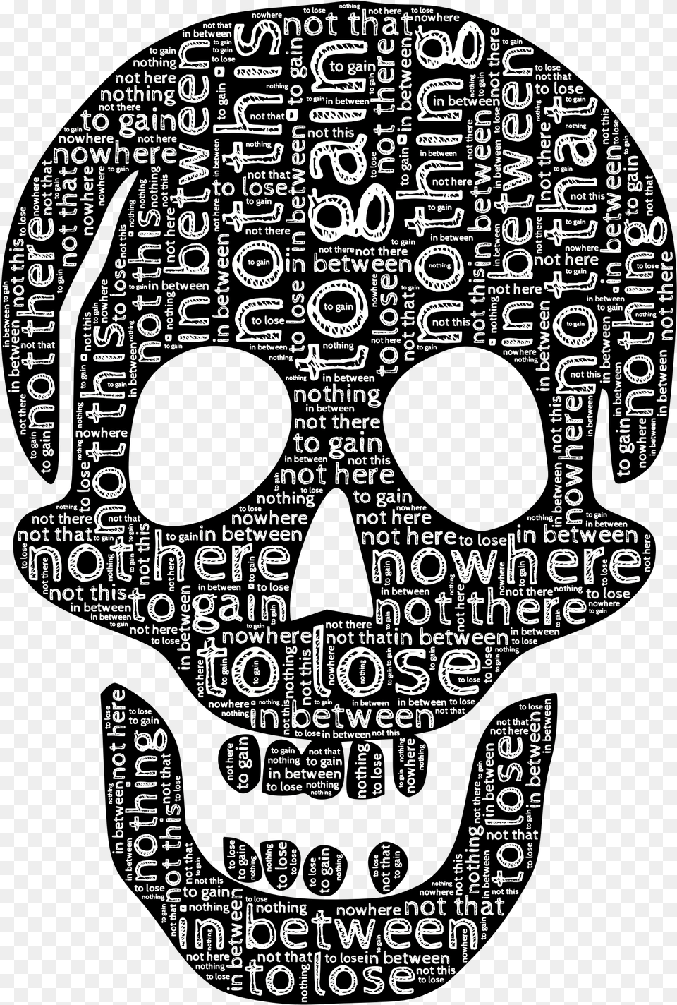 Skull Typography Clip Arts Typography Skull, Blackboard, Art Free Transparent Png