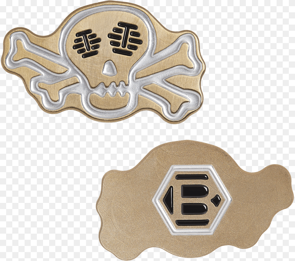 Skull U0026 Bones Gold Flame Icon Ball Marker U2013 Studio B Automotive Decal, Accessories, Buckle Free Png