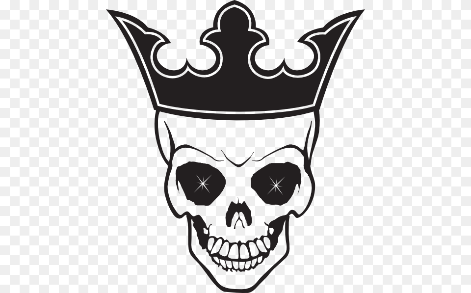 Skull With A Crown Sketch, Stencil, Accessories, Face, Head Png Image