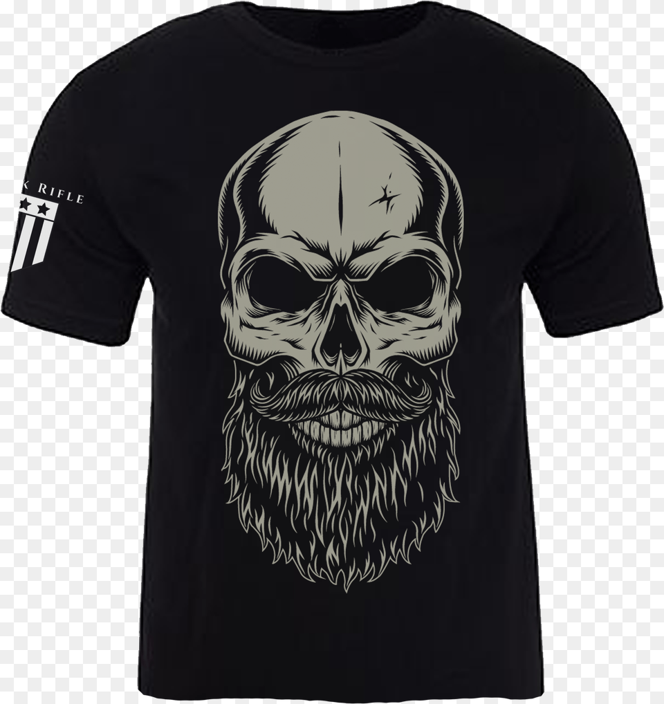 Skull With Beard, Clothing, T-shirt, Shirt, Person Free Png