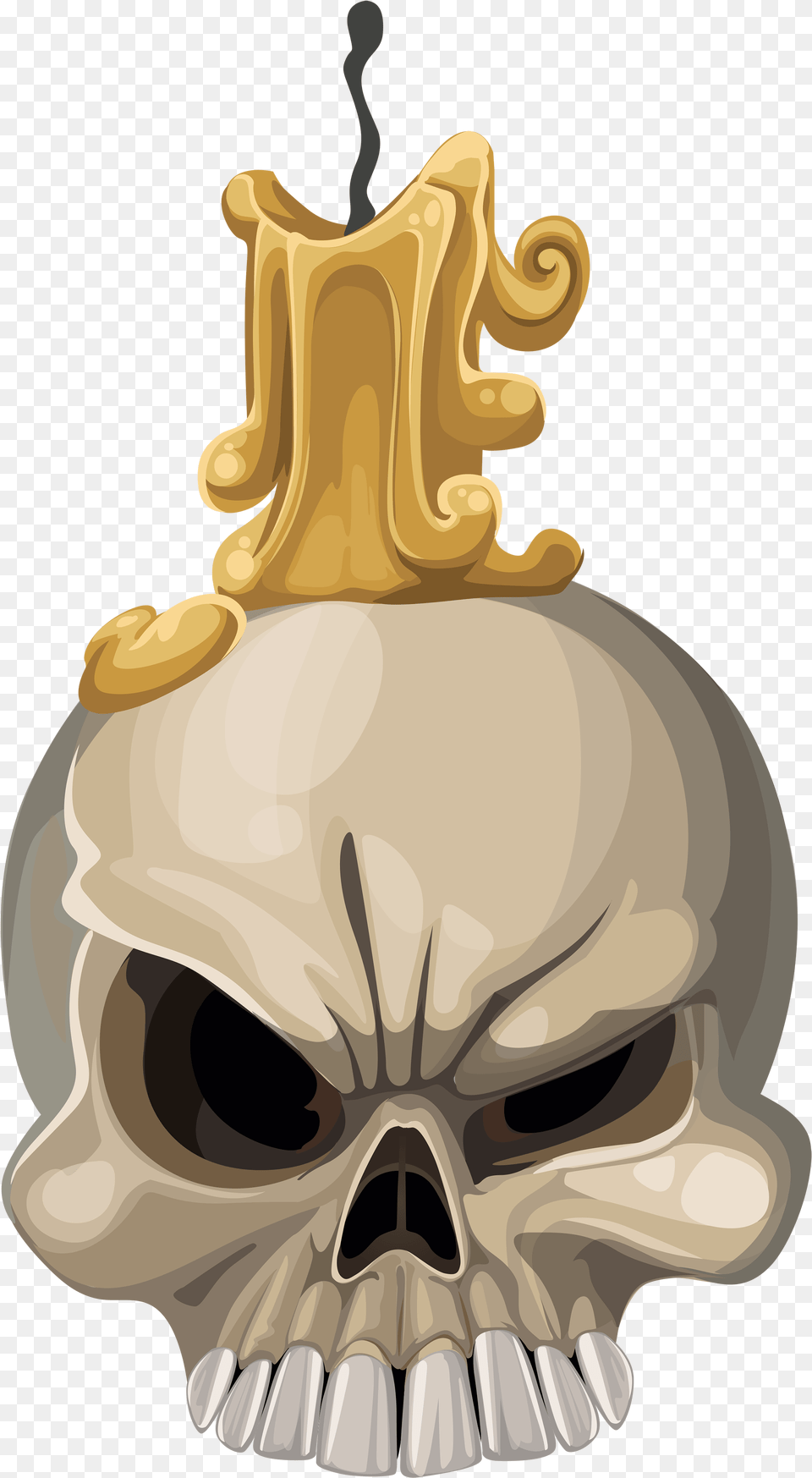 Skull With Candle, Accessories Png Image