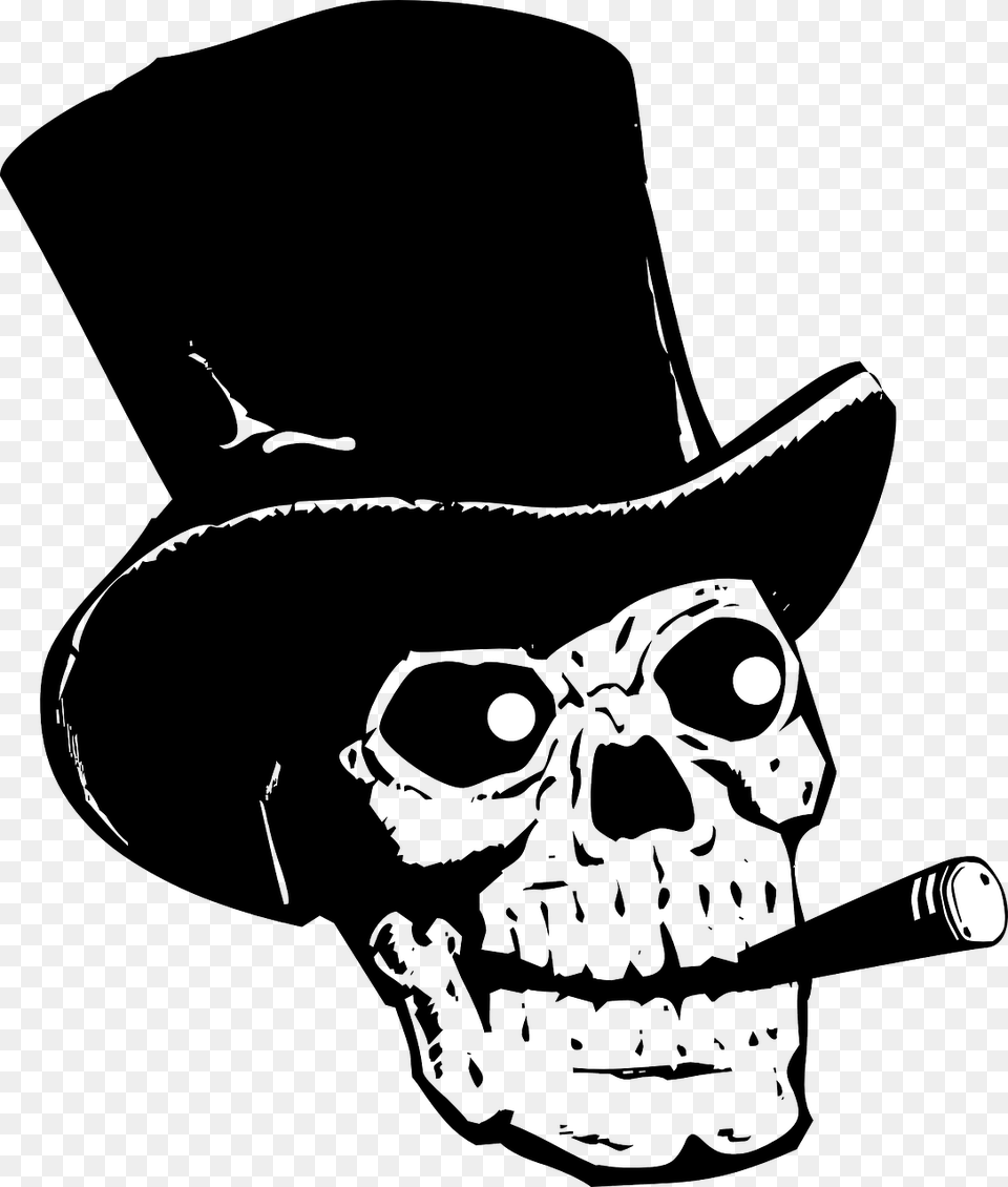 Skull With Hat Logo, Clothing, Cowboy Hat, Accessories, Bag Png