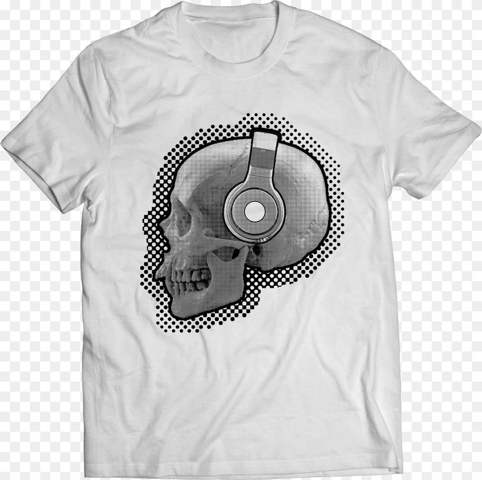 Skull With Headphones, Clothing, T-shirt, Shirt, Baby Png Image