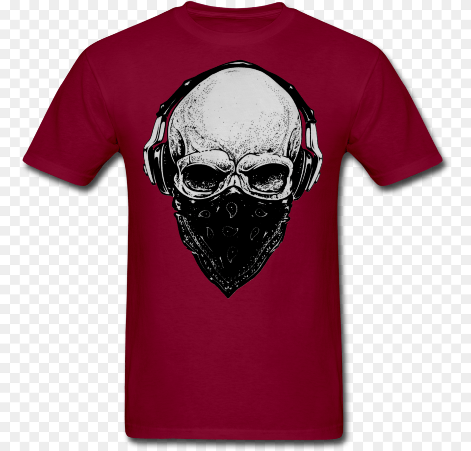 Skull With Headphones, T-shirt, Clothing, Helmet, Shirt Free Png Download