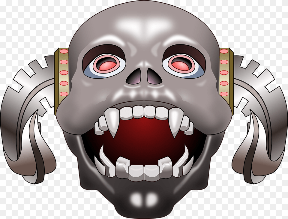 Skull With Horns, Body Part, Mouth, Person, Teeth Free Png