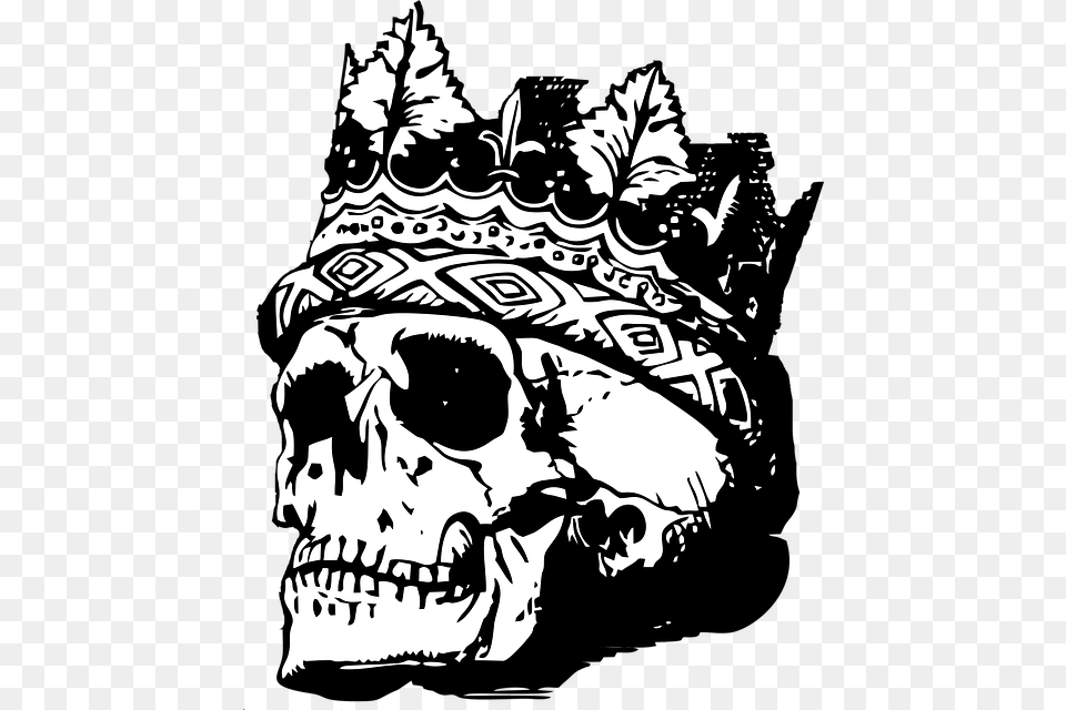 Skull With King Skull Throw Blanket, Stencil, Art, Accessories, Baby Png