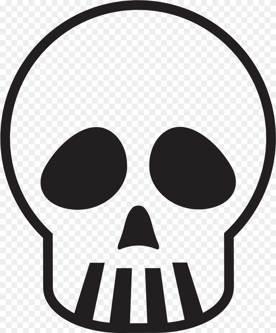 Skull With Pouty Eyes Skull Decal, Stencil Free Png Download
