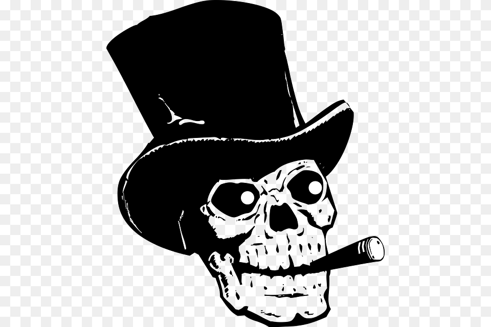 Skull With Top Hat And Cigar, Lighting, Nature, Night, Outdoors Png Image