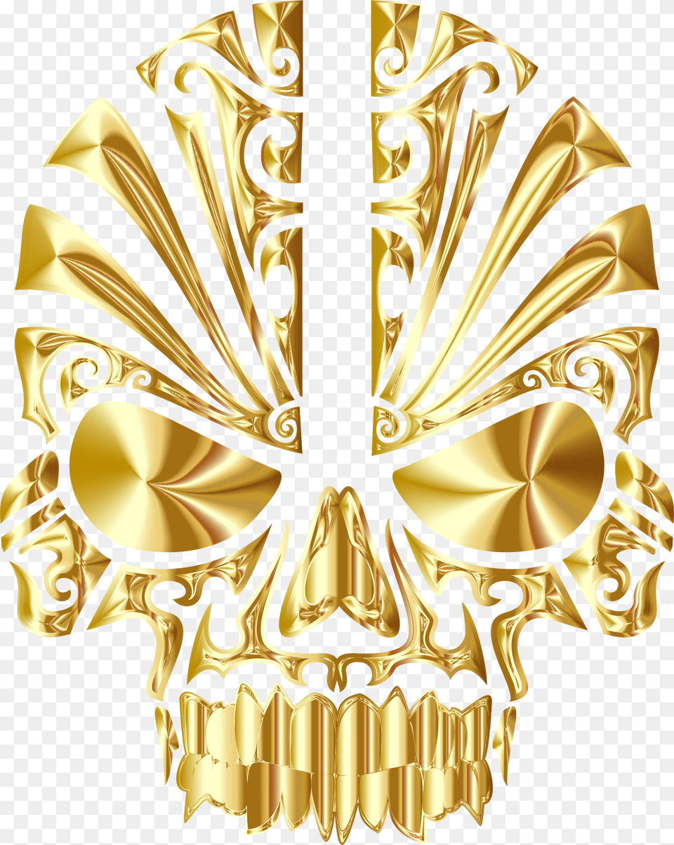 Skull Yellow Bone Clipart Skull Gold Tribal, Chandelier, Lamp, Accessories, Bronze Png