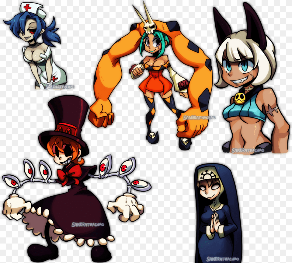 Skullgirls Doodles By Sandette Pokemon Skullgirls, Publication, Book, Comics, Adult Png